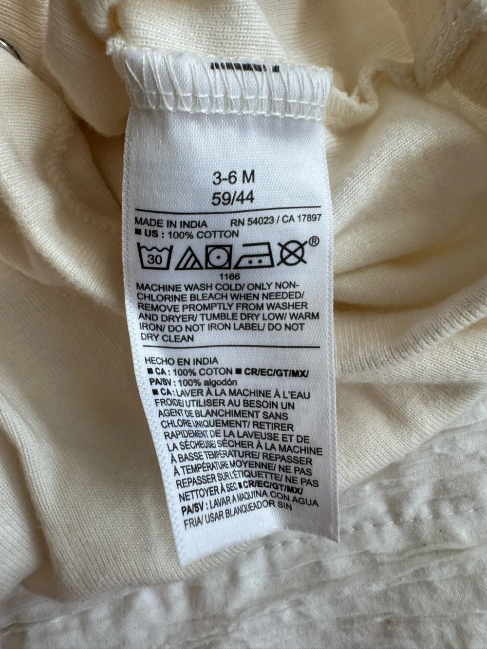 Old Navy Cream Long-Sleeve Onesie with Red 